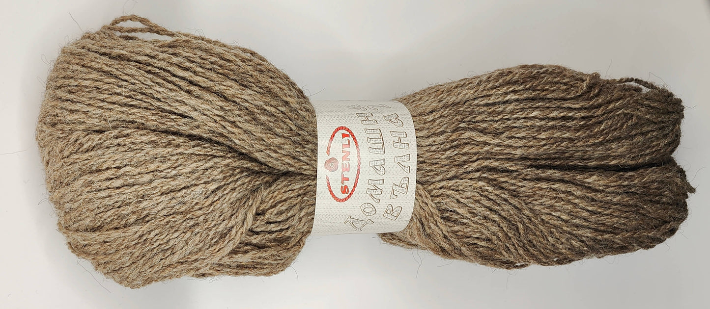 Stenli 100% luonnonvilla 2ply harmaanruskea lanka.