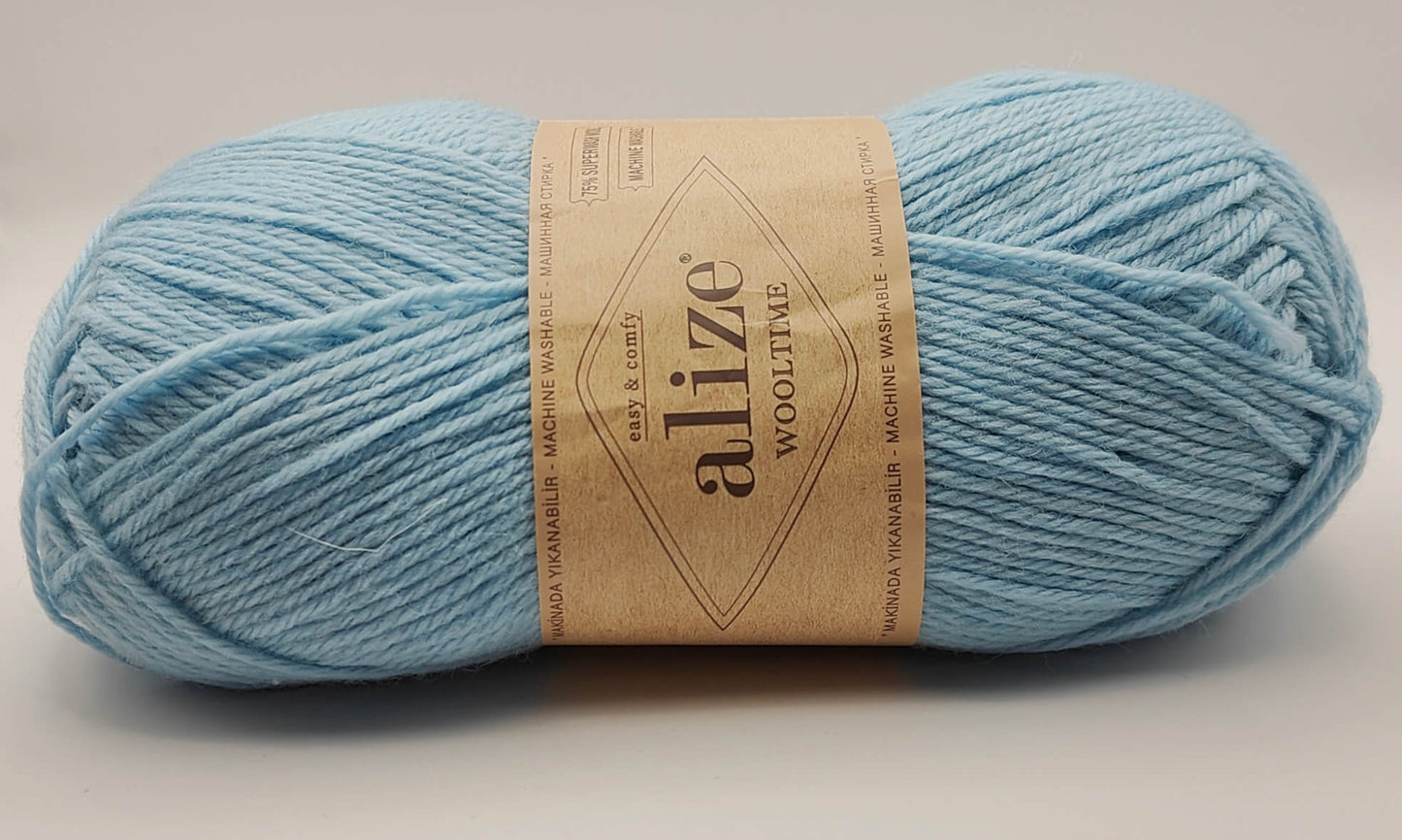 Alize Wooltime jäänsininen neulelanka.