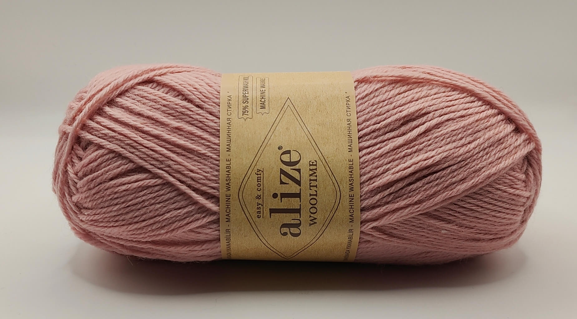 Alize Wooltime vaaleanpunainen neulelanka.