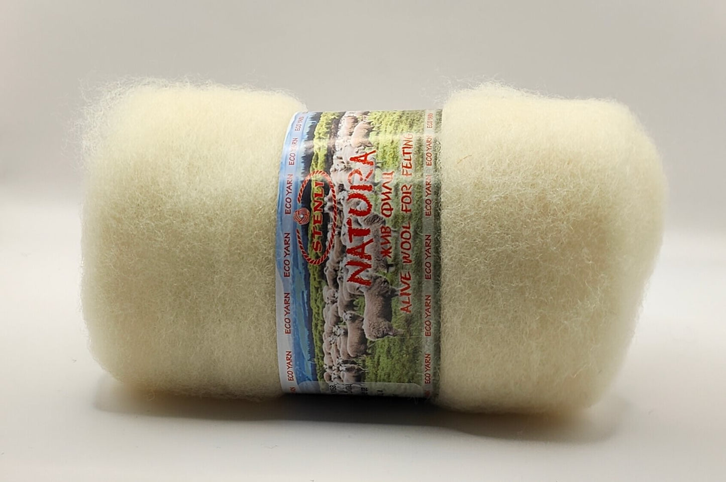 Luonnonvalkoinen Natura huovutusvilla.